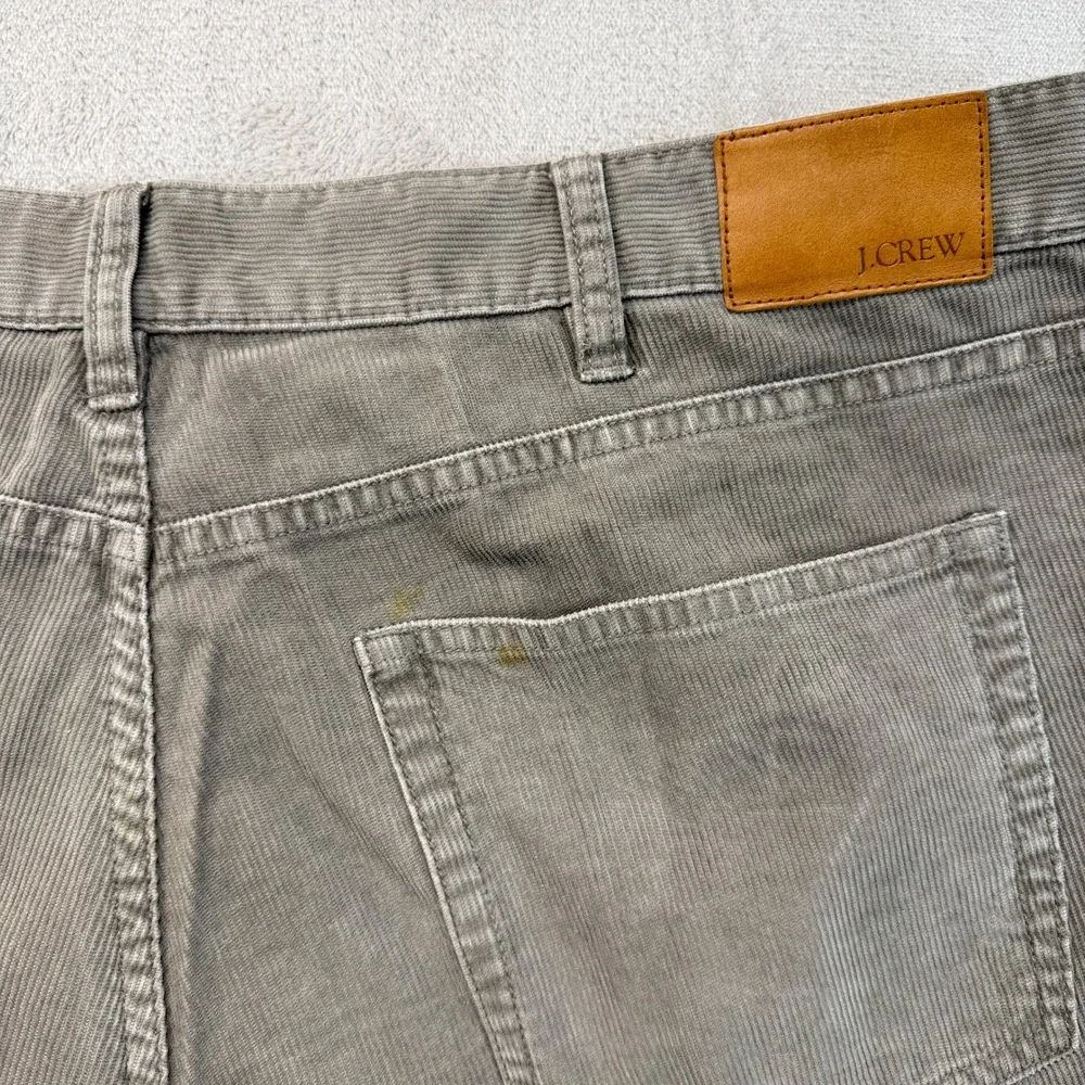 VTG J.Crew Pants Mens 38x34 Gray Corduroy Straight Leg Baggy Cotton Preppy Y2K